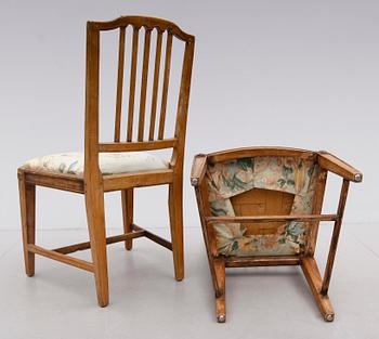 STOLAR, 1 par, en märkt IEH, Johan Erik Höglander, Stolmakare i Stockholm (1750-1813).