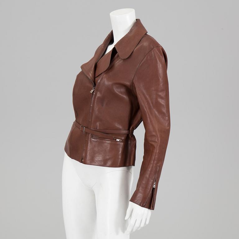 A lesther jacket by Hermès, in sixe 38(FR).