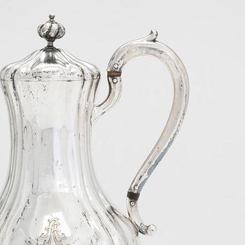 A mid 19th-century silver coffee pot, Moscow, Russia 1847. Unclear maker's mark.