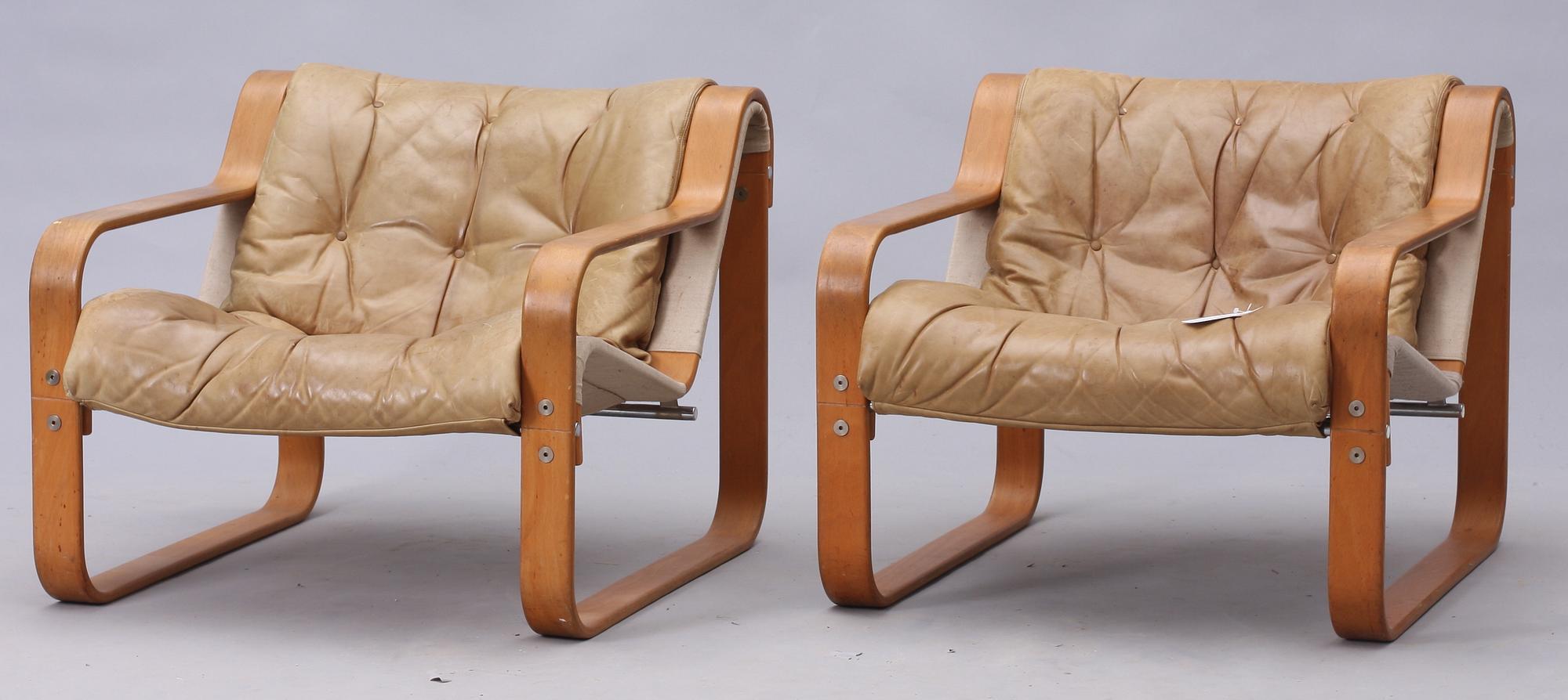 FÅTÖLJER, 4 st, enl uppgift Börge Lindau & Bo Lindecrantz för Lammhults.