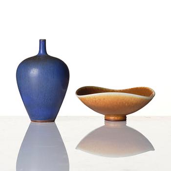 Berndt Friberg, a miniature stoneware vase and bowl, Gustavsberg Studio 1964-65.