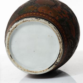 Vas, cloisonné på porslin, Japan, Meiji (1868-1912).