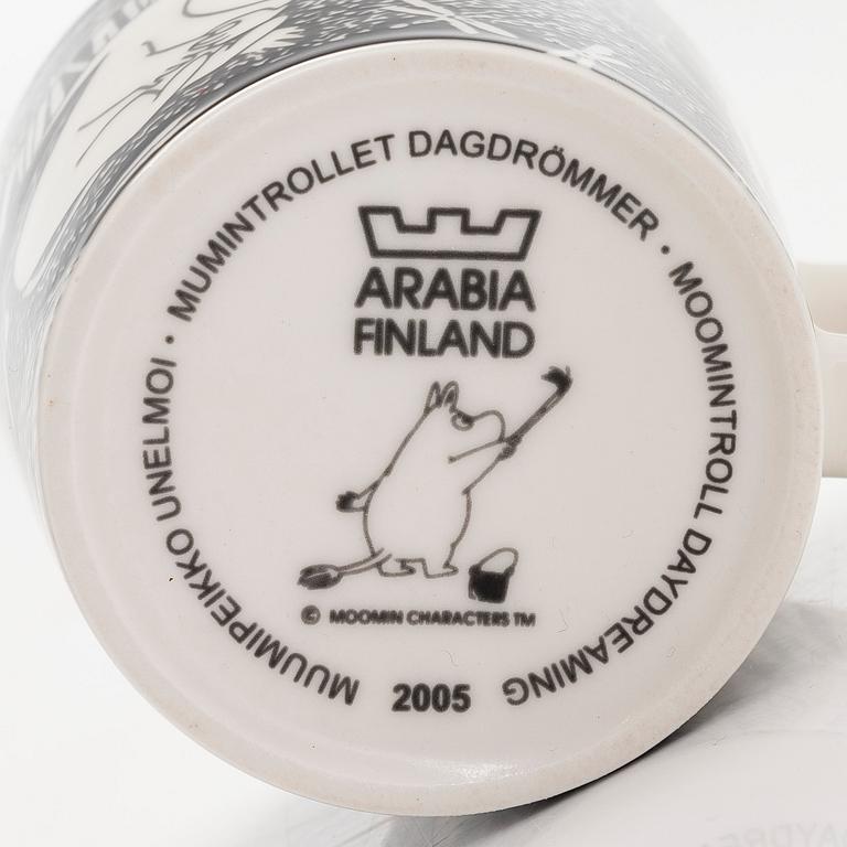 A Moomin mug, 'Moomintroll daydreaming', vitro porcelain, Moomin Characters, Arabia 2005.