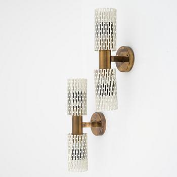 Harald Notini, vägglampor, ett par, modell 11262, Böhlmarks, 1940/1950-tal.