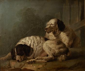 Engelsk konstnär, 1800-tal, Vilande fågelhundar.