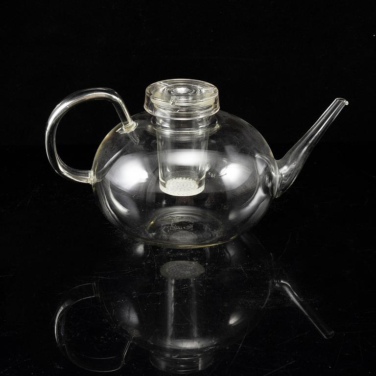 WILHELM WAGENFELD, 3 tea pots, Jenaer Glaswerk, Schott & Gen, Germany.