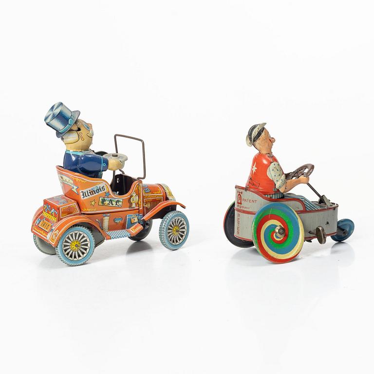 Mechanical toys, 2 pcs, “Peter” Lehman, Germany, and “Grand Pa's New Car”, second half of the 20th century.