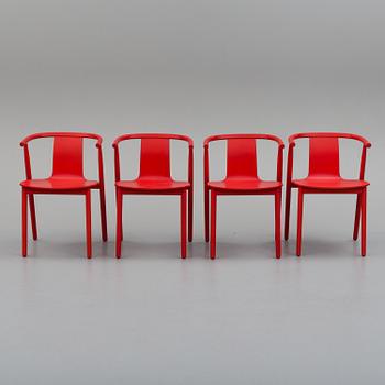 Four Cappellini wooden chairs.