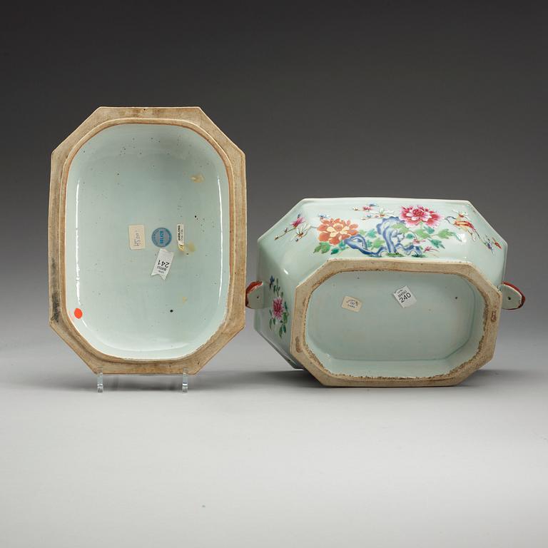 A famille rose tureen with cover, Qing dynasty, Qianlong (1736-95).