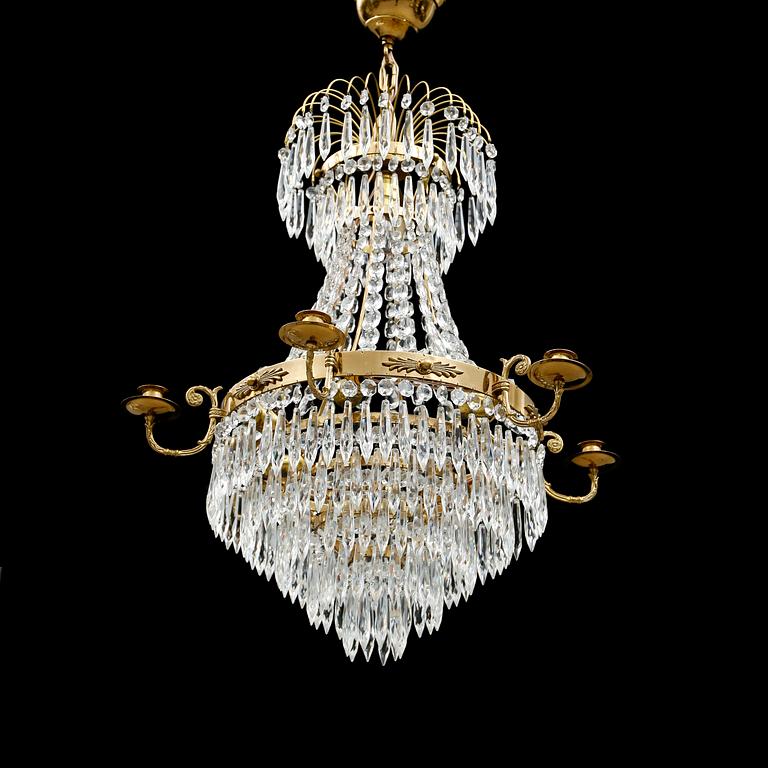 LJUSKRONA, empirestil, 1900-talets mitt. Höjd ca 61 cm.