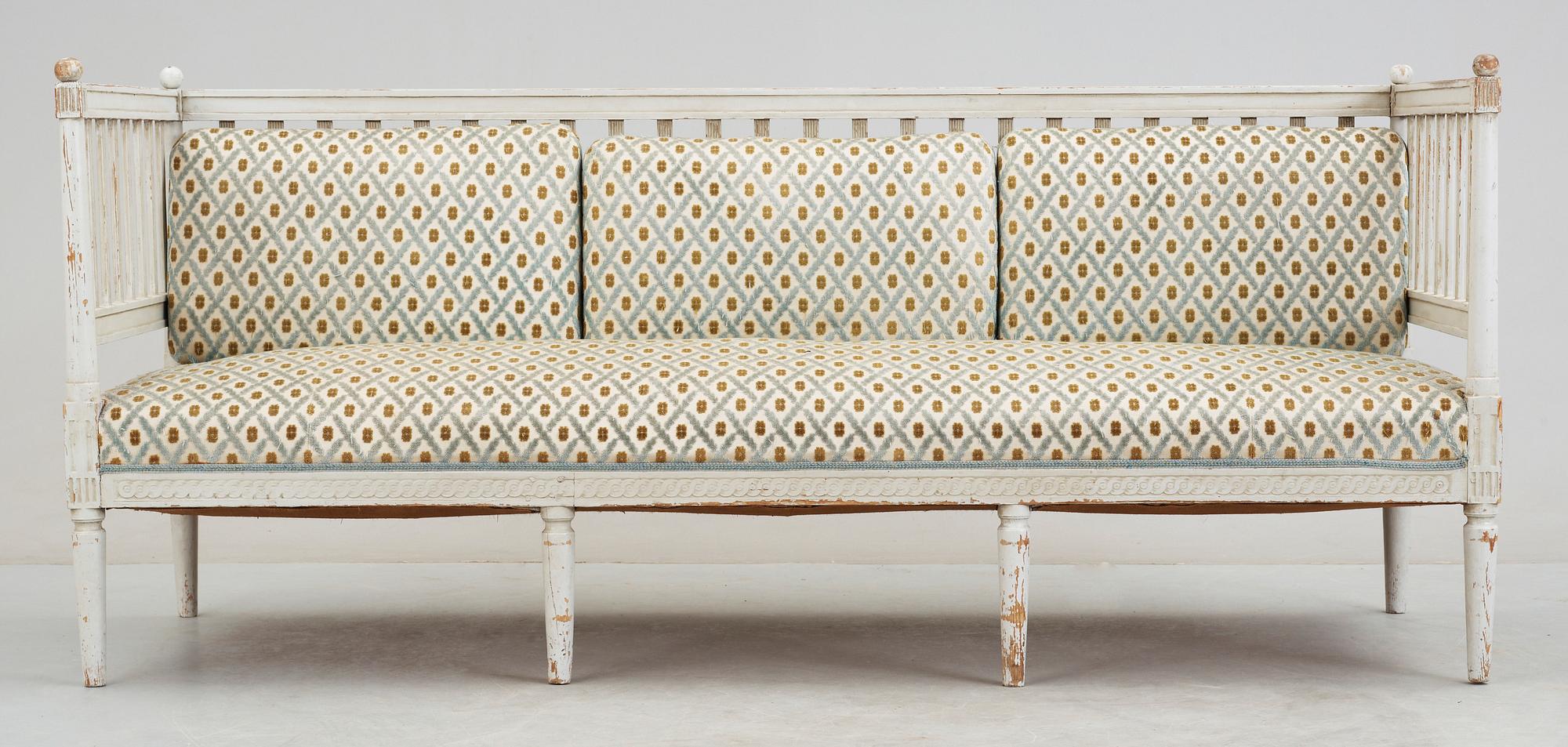 SOFFA, sengustaviansk, omkring 1800.