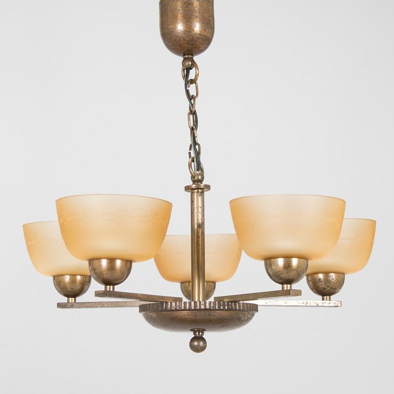 Paavo Tynell, A model 1409/5 ceiling lamp, Taito 1930s.