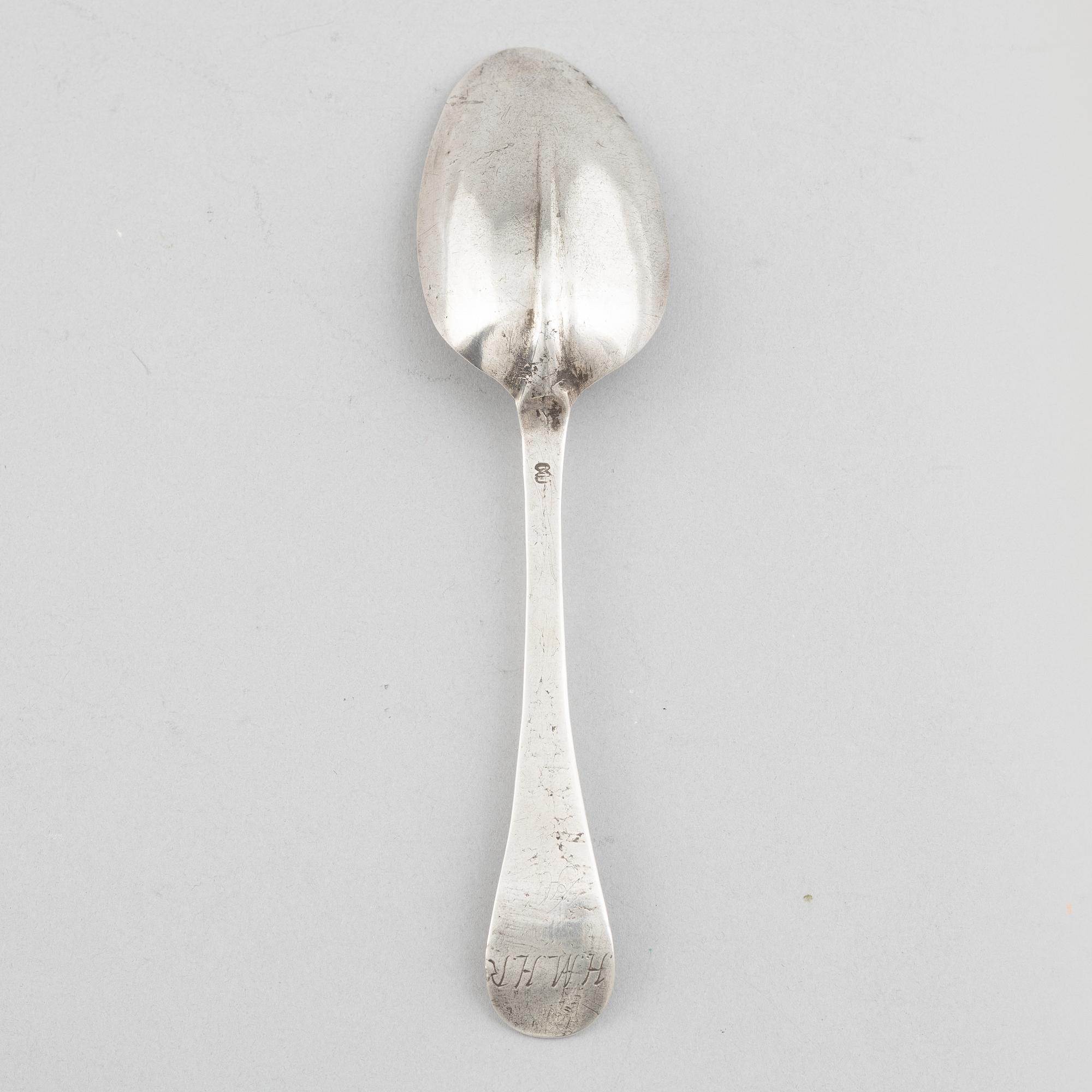 Råttsvanssked, silver, troligen Norge, 1700-tal.
