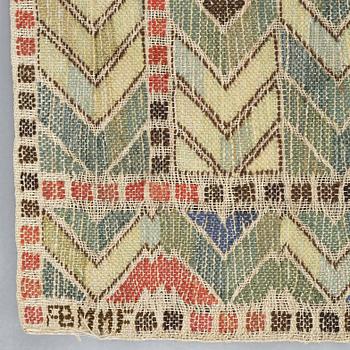 Märta Måås-Fjetterström, DRAPES, 1 pair, "Rågen", flat weave, ca 213 x 127,5 and 212,5 x 126,5 cm, both signed AB MMF.