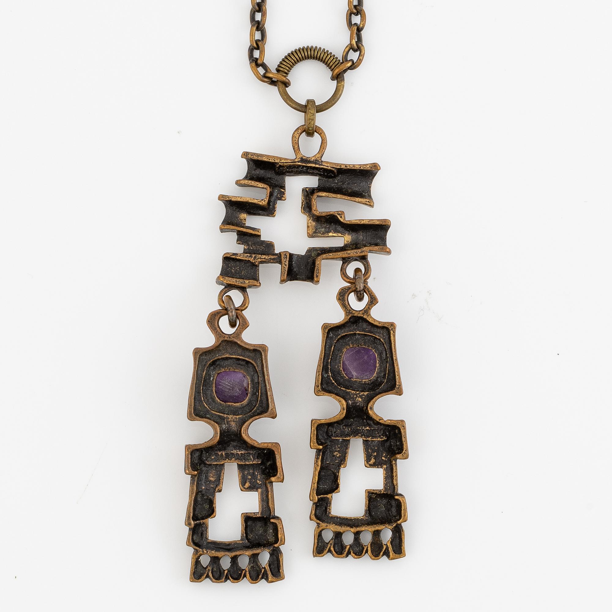 Pentti Sarpaneva, necklace, bronze with amethysts.