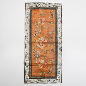 A group of Chinese silk textiles, Qing dynasty.