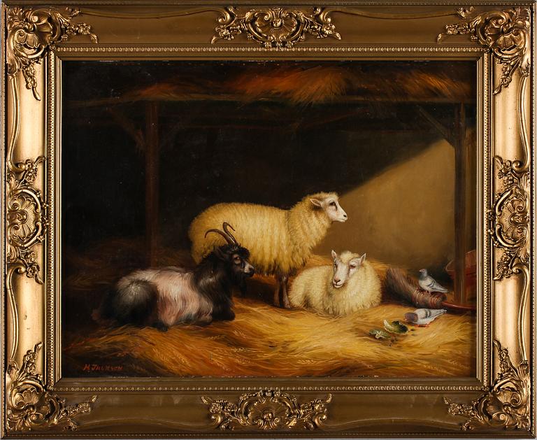 H SINCLAIR JACKSON, olja på pannå, signerad, England, omkring år 1900.