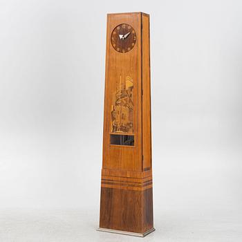 Floor clock, possibly Mjölby Intarsia. 1930s.