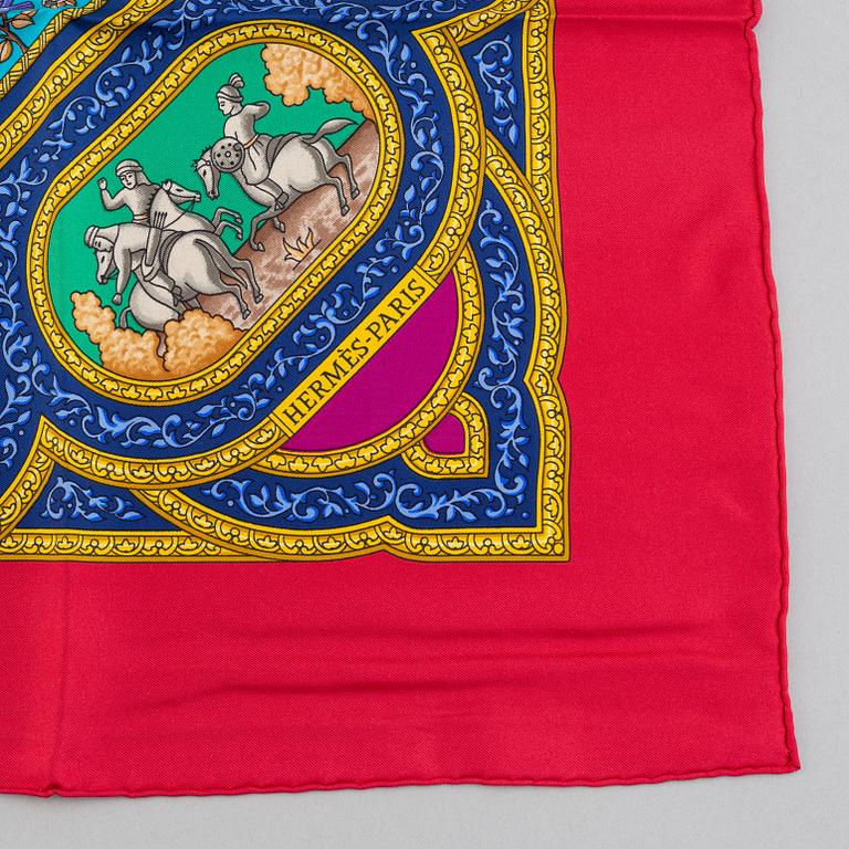 Hermès, a 'Qalamdan' silk scarf.