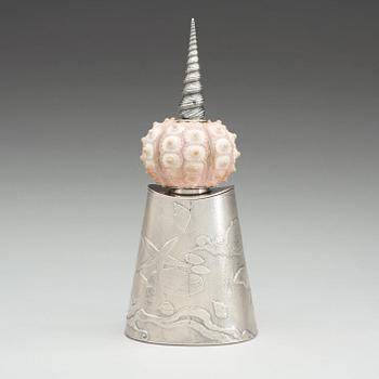 A Kristian Nilsson Sheherazade sterling lidded jar, Stockholm 1977.