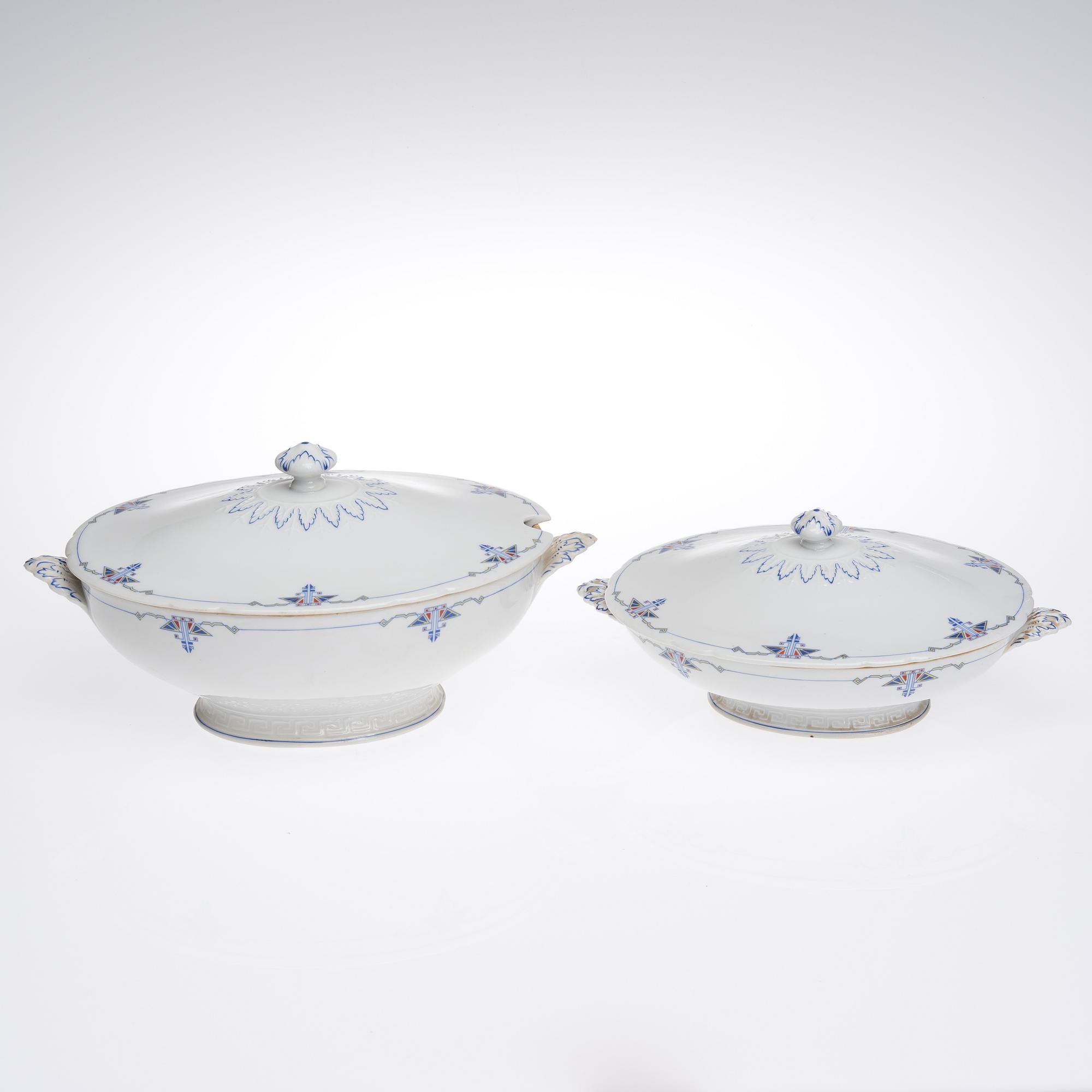 MATSERVIS, ca 64 delar, porslin, Weimar, Tyskland tidigt 1900-tal.