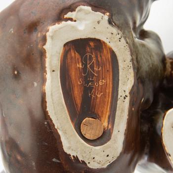 Karl Grössl figurine Playful Bears Rörstrand stoneware.