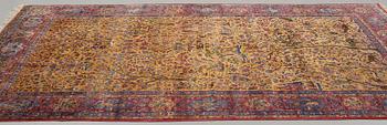 Matta, semiantik silke Keshan figural, ca 309-310 x 204,5-207 cm.