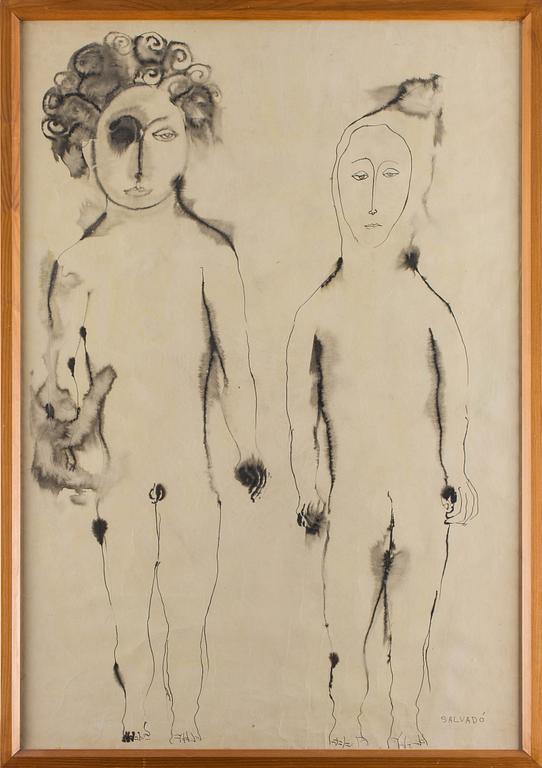 ERNEST SALVADO, blandteknik, signerad.