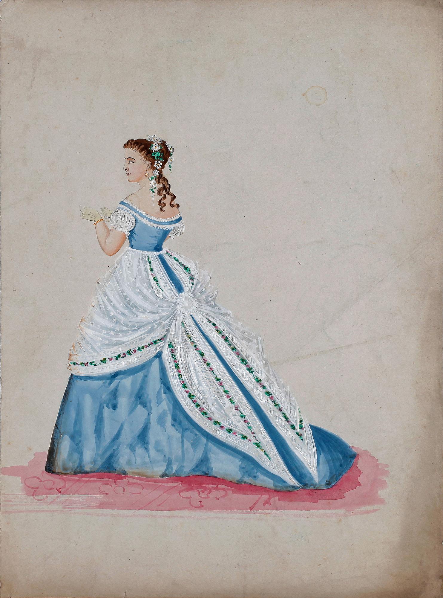 MODEPLANSCHER, 14 st, bla Ernest Leduc, 21 rue des Acacias, Montmartre, Paris 1800-talets andra hälft.