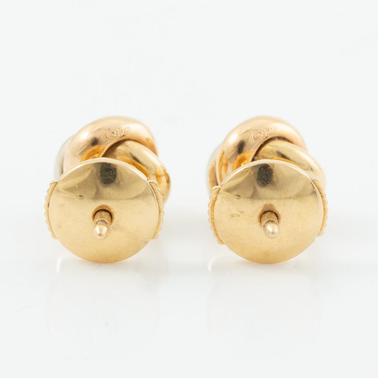 Cartier, earrings, a pair, "Trinity" 18K gold with round brilliant-cut diamonds.
