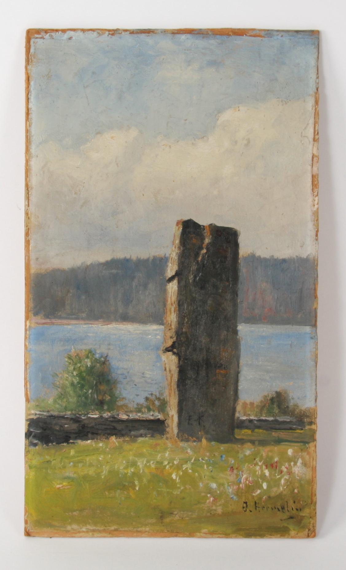 HERMELIN, OLOF. Olja på uppklistrad duk, sign.