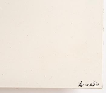 Francois Arnal, mixed media on canvas, signed and dated -93.