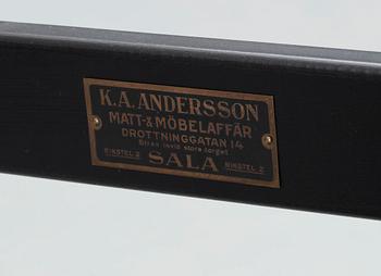 An Otto Wretling birch, palisander and black stained wood table, Umeå 1930's, for K.A. Andersson, Sala.