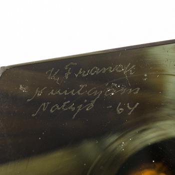 Kaj Franck, skulptur, modell KF 246, signerad K. Franck Nuutajärvi Notsjö -64.