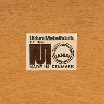 A dining table and six chairs, Uldum Møbelfabrik, Denmark, 1960's/70's.