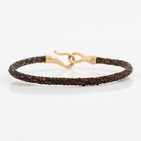 Ole Lynggaard bracelet 18K gold and textile/rope "Life".