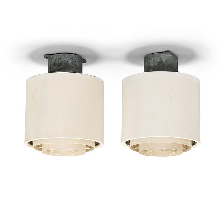 Alvar Aalto, a pair of mid-20th century ceiling lights for Idman.