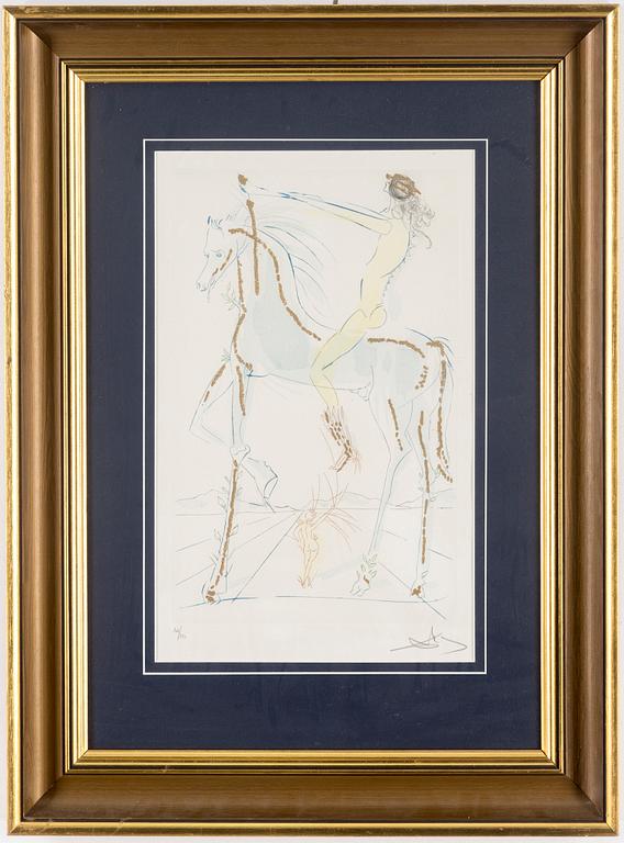 SALVADOR DALÍ, etching with colour and gold dust, signed and numbered 102/250.