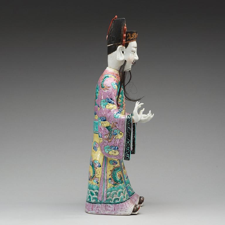 A large famille rose figure, Qing dynasty, 19th Century.