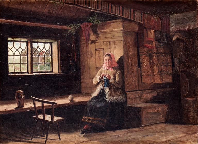 Ernst Josephson, "Interiör från Dalarna" (Rustic interior from Dalarna).