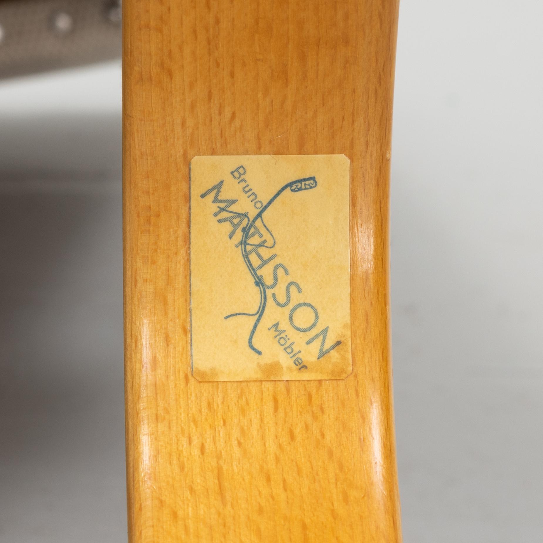 Bruno Mathsson, an 'Eva' armchair, Firma Karl MAthsson, Värnamo, mid 20th century.