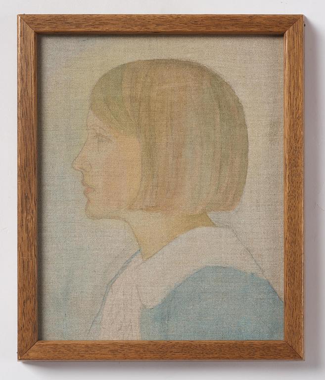 Stefan Johansson, Portrait of a girl in profile, sketch.