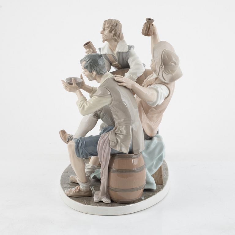 Figurin, porslin, "Happy Tavern Drinkers", Llardo, Spanien.