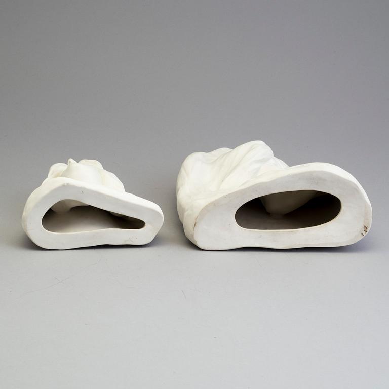 TWP PARIAN SCULPTURES, Gustafsberg, one 1921 the other unmarked.