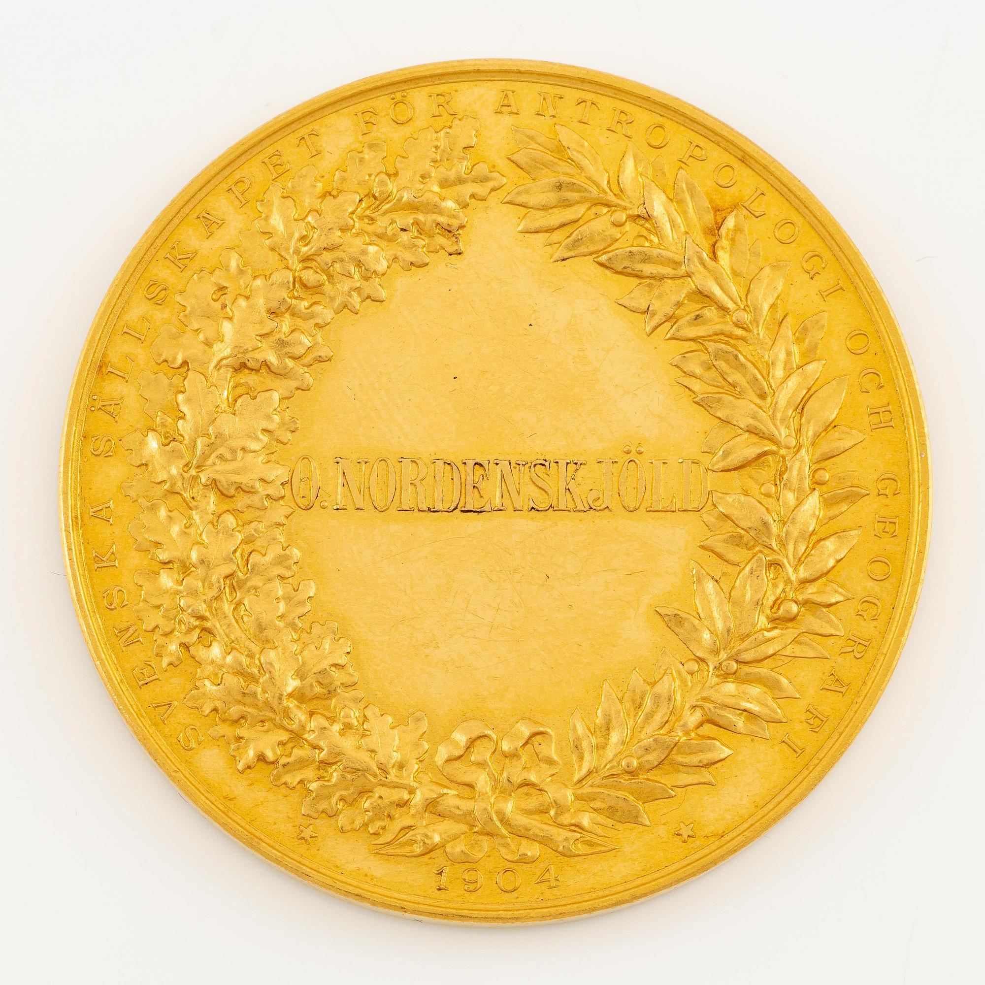 Otto Nordenskjöld's Vega Medal, The Swedish Society for Anthropology and Geography, 1904.