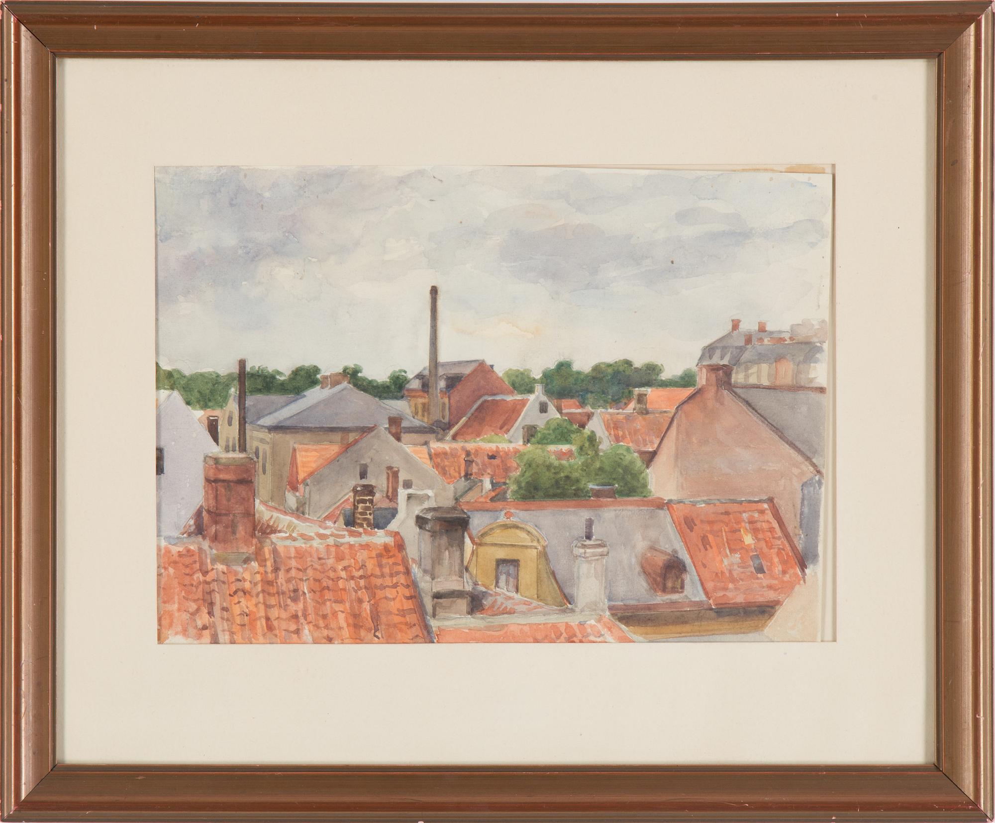 BRUNO HOPPE, water colour, not signed, certificate verso.