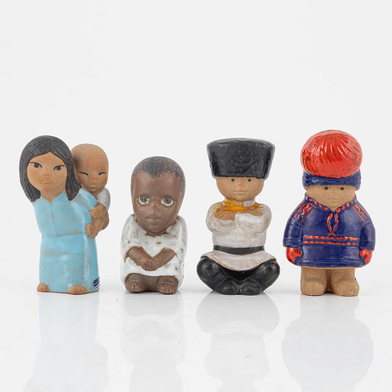 Lisa Larson, a set of four figurines, earthenware, Gustavsberg, Sweden.