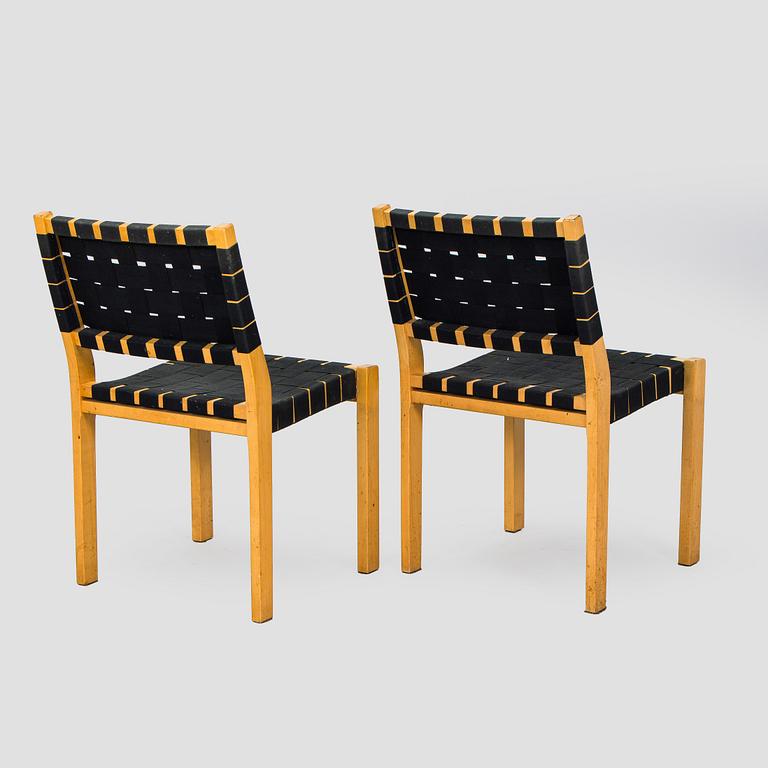 Alvar Aalto, tuolia, 6 kpl, malli 611, 1900-luvun loppu.