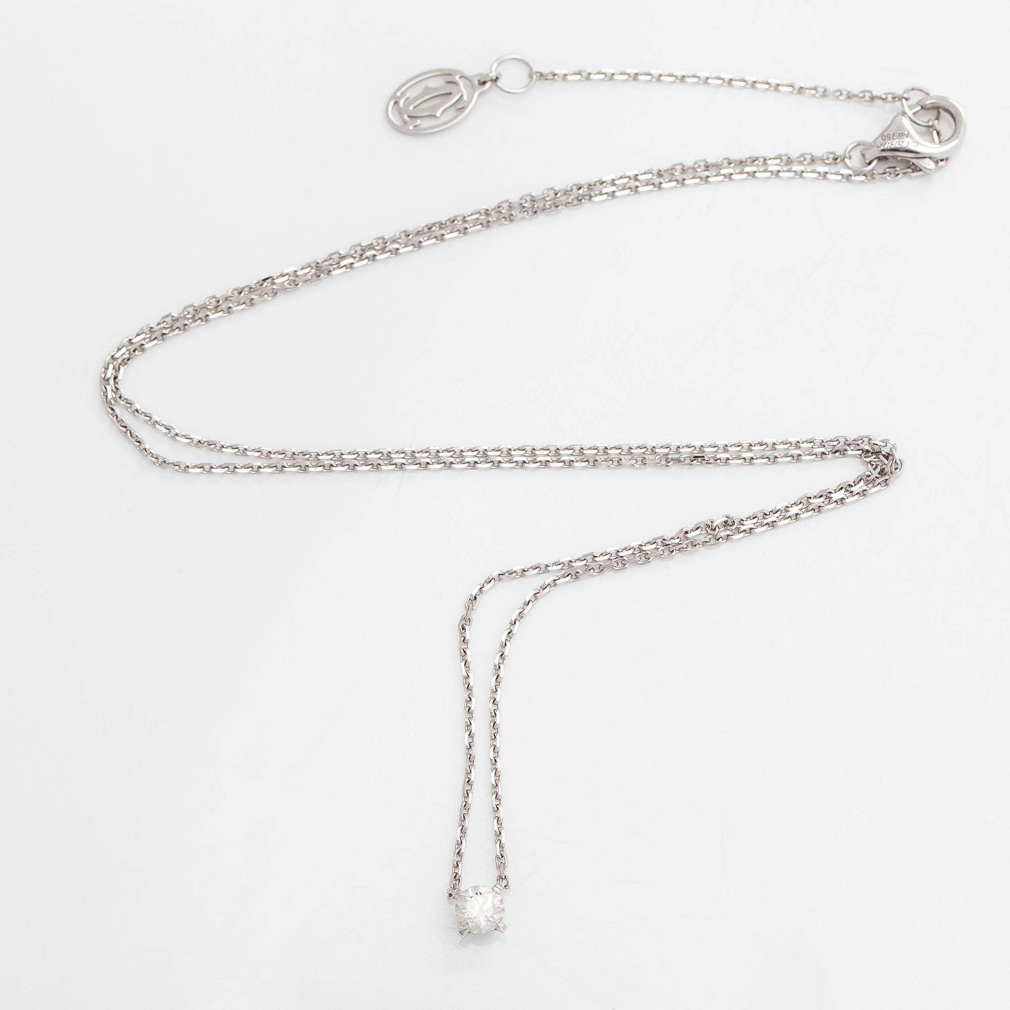 Cartier, halsband, "1895", 18K vitguld med briljantslipad diamant.