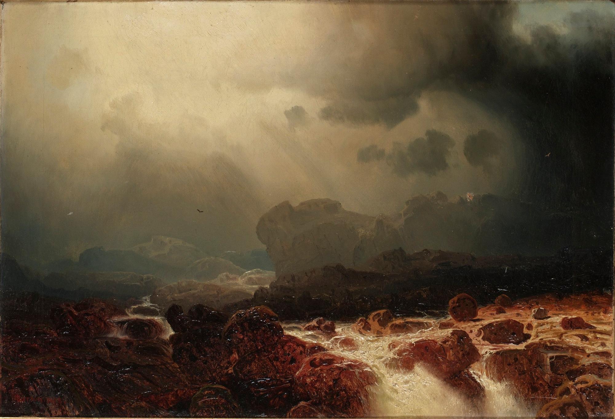 Marcus Larsson, Romantiskt landskap med virvlande vatten.